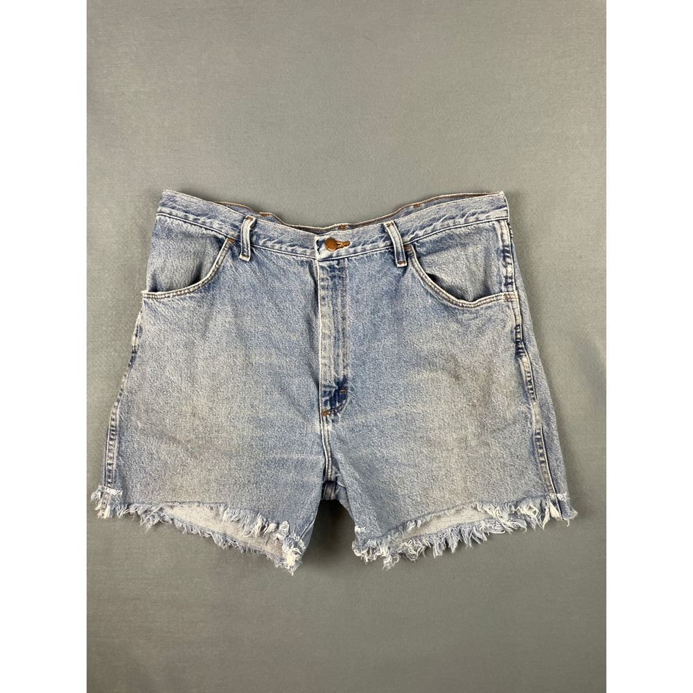 Vintage Rustler Cutoff Denim Shorts 38 Waist Frayed‎ Hem Grunge Dad Jorts